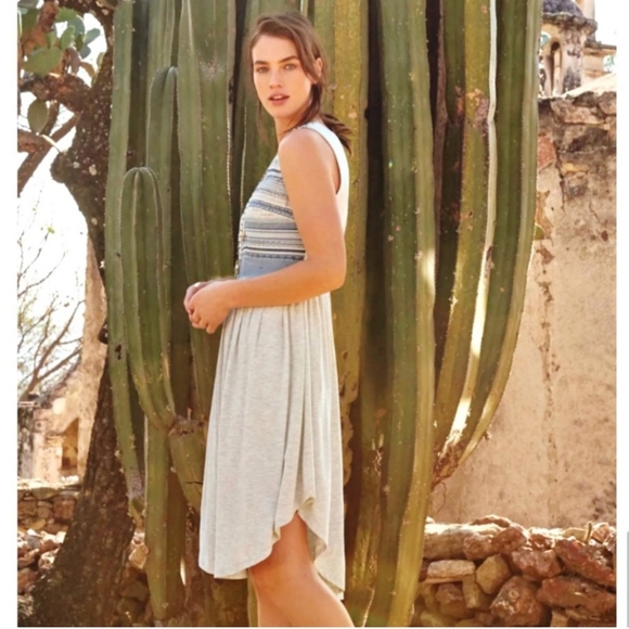 Anthropologie Dolan Left Coast Sabado Dress Asymmetrical in Gray Jersey - Picture 2 of 16